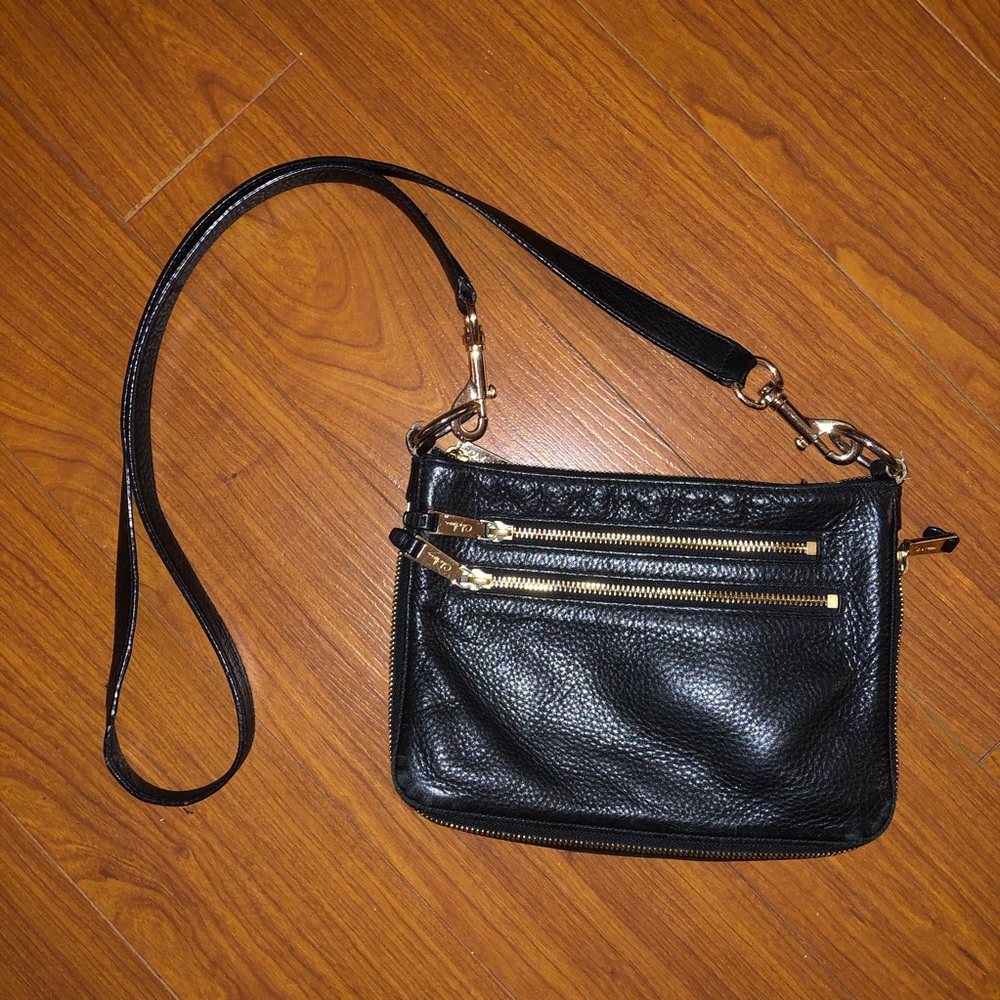 Cole Haan Black & Gold Leather Crossbody Bag